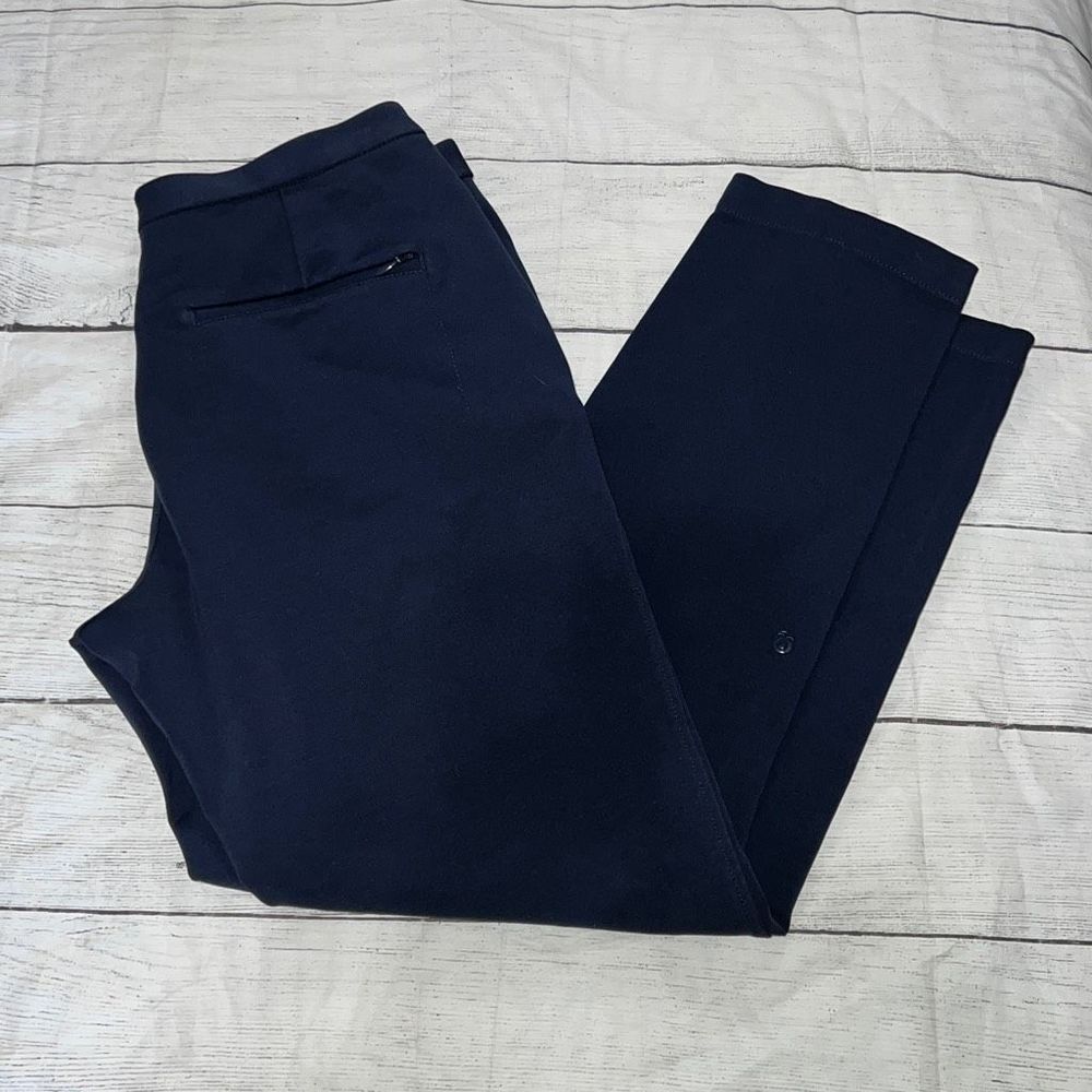 Lululemon City Trek Trouser Pants Navy Deep Indigo Zip Pocket Ponte Stretch sz 8